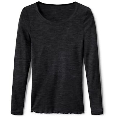 CALIDA True Confidence shirt met lange mouwen voor dames, van wolzijde, fijne rib, temperatuurregulerend en geurneutraliserend CALIDA True Confidence shirt met lange mouwen voor dames, van wolzijde, fijne rib, temperatuurregulerend en geurneutraliserend