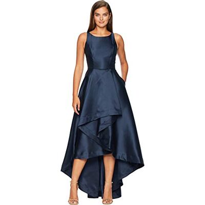 Adrianna Papell Women's Mikado HIGH Low Gown, Midnight, 10 Adrianna Papell Women's Mikado HIGH Low Gown, Midnight, 10