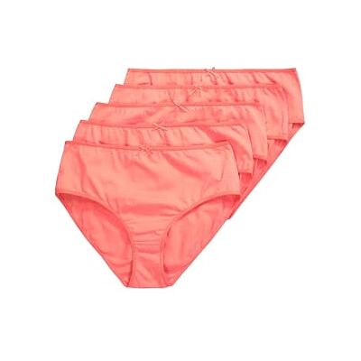 Ulla Popken Damesslips, pak van 5 stuks, koraalrood, 46-48 Ulla Popken Damesslips, pak van 5 stuks, koraalrood, 46-48