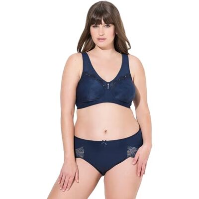 Ulla Popken Kelly Beha voor dames, grote maten, plus size, zonder beugel, kant, nachtblauw, 105G Ulla Popken Kelly Beha voor dames, grote maten, plus size, zonder beugel, kant, nachtblauw, 105G