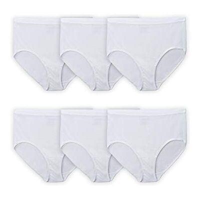 Fruit of the Loom Fit for Me Damesslips, wit katoen, verpakking van 6 stuks dames Ondergoed (6-Pack) Fruit of the Loom Fit for Me Damesslips, wit katoen, verpakking van 6 stuks dames Ondergoed (6-Pack)