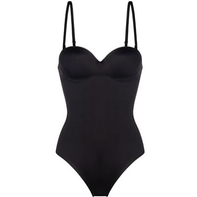 DORINA Sublime Sculpt Body voor dames, dun, gevoerd, medium controle, verborgen bedrading, draadloos, afneembare en verstelbare bandjes, drukopening, zwart, Zwart, 90B DORINA Sublime Sculpt Body voor dames, dun, gevoerd, medium controle, verborgen bedrading, draadloos, afneembare en verstelbare bandjes, drukopening, zwart, Zwart, 90B