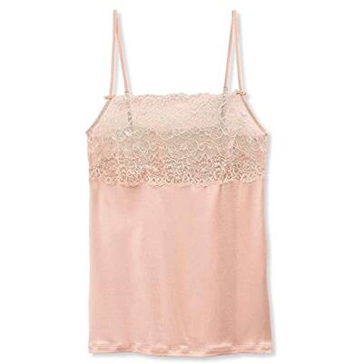 CALIDA Sensual Secrets onderhemd voor dames, van viscose, katoen en elastaan, sterk transparant, Lace Parfait Pink, 48/50 NL CALIDA Sensual Secrets onderhemd voor dames, van viscose, katoen en elastaan, sterk transparant, Lace Parfait Pink, 48/50 NL
