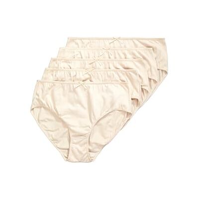 Ulla Popken Dames grote maten grote maten plus size slips, pak van 5, effen, tot maat 66/68, beige, 62-64 Ulla Popken Dames grote maten grote maten plus size slips, pak van 5, effen, tot maat 66/68, beige, 62-64
