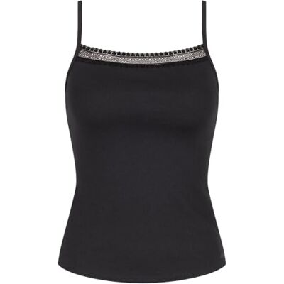 Sloggi Go Ribbed Spaghetti Top Undershirt voor dames, zwart, L Sloggi Go Ribbed Spaghetti Top Undershirt voor dames, zwart, L