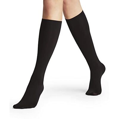 FALKE Dames Kniekousen Seidenglatt 40 DEN W Kh halfdoorzichtig eenkleurig 1 paar, Zwart Black 3009, 39-42 FALKE Dames Kniekousen Seidenglatt 40 DEN W Kh halfdoorzichtig eenkleurig 1 paar, Zwart Black 3009, 39-42