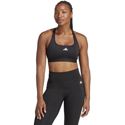 adidas Dames Powerreact Training Medium Support BH Sportbeha, XSCD Zwart adidas Dames Powerreact Training Medium Support BH Sportbeha, XSCD Zwart