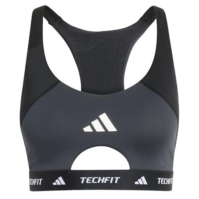 adidas dames Techfit Workout Color Block Medium Support Bra, black/carbon, XS adidas dames Techfit Workout Color Block Medium Support Bra, black/carbon, XS