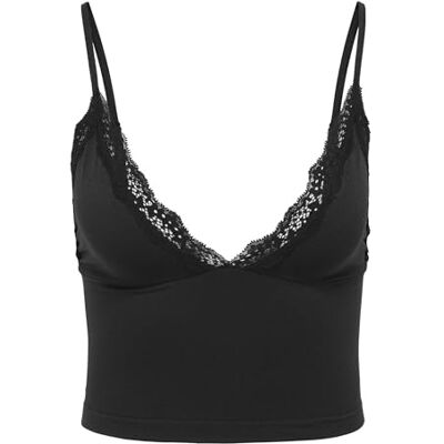 ONLY Dames Onlvicky Lace Singlet V-Neck Acc, zwart, m, zwart, M ONLY Dames Onlvicky Lace Singlet V-Neck Acc, zwart, m, zwart, M