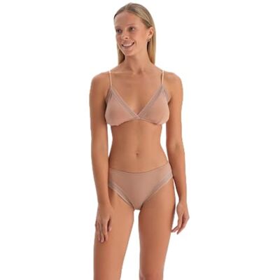Dagi Lichtbruin Fashion Gebreide Niet-bedrade Regular Modal Thin-fixed Strap Bralette dames beha Dagi Lichtbruin Fashion Gebreide Niet-bedrade Regular Modal Thin-fixed Strap Bralette dames beha