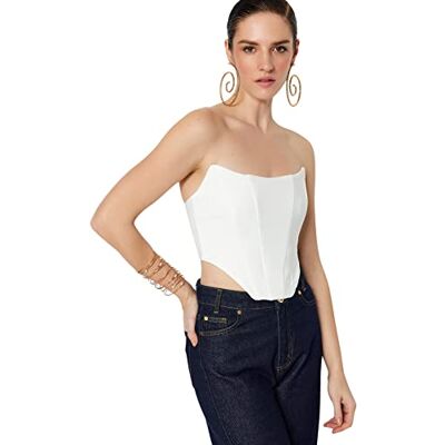 Trendyol Women Glam Regular Fit Off-shoulder Strapless Woven Bustier dames Vrouwen Glam Getailleerd Off-shoulder Strapless Geweven Bustier (1-Pack) Trendyol Women Glam Regular Fit Off-shoulder Strapless Woven Bustier dames Vrouwen Glam Getailleerd Off-shoulder Strapless Geweven Bustier (1-Pack)