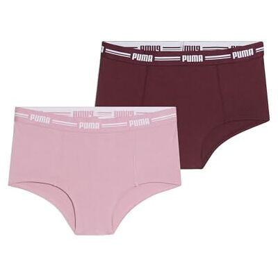 PUMA Dames Mini Short 2P Pack, Robijn Shimmer, S PUMA Dames Mini Short 2P Pack, Robijn Shimmer, S