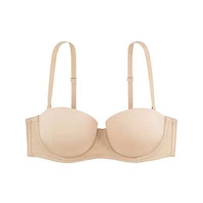 DORINA Michelle Bandeau-beha met beugels voor dames, licht gevoerd, gevormde cups, verstelbare bandjes in meerdere posities met transparante bandjes voor veelzijdig dragen DORINA Michelle Bandeau-beha met beugels voor dames, licht gevoerd, gevormde cups, verstelbare bandjes in meerdere posities met transparante bandjes voor veelzijdig dragen