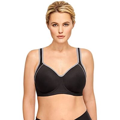 Wacoal Dames Demi & Balconette Sportbeha, Zwart/Lila Grijs, 75D Wacoal Dames Demi & Balconette Sportbeha, Zwart/Lila Grijs, 75D