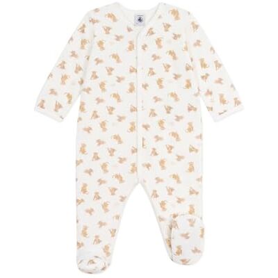 Petit Bateau Baby pyjama van fluweel met luipaardprint Petit Bateau Baby pyjama van fluweel met luipaardprint