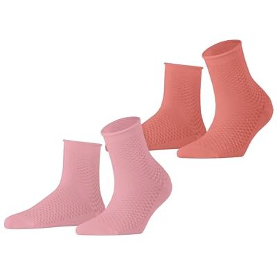 ESPRIT Dames Sokken Fine Mesh Multipack W Sso katoen eenkleurig 2 paar, Veelkleurig Red Pink 0020, 39-42 ESPRIT Dames Sokken Fine Mesh Multipack W Sso katoen eenkleurig 2 paar, Veelkleurig Red Pink 0020, 39-42