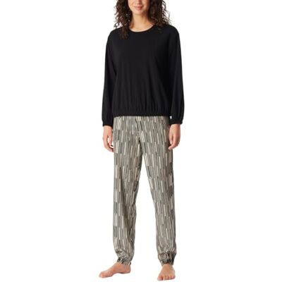 Schiesser Damespyjama, lang, loungewear, modal-nachtkleding, pyjamaset, Zwart_183069, 44 Schiesser Damespyjama, lang, loungewear, modal-nachtkleding, pyjamaset, Zwart_183069, 44