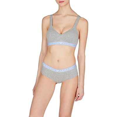 Giorgio Armani Women's Iconic Logo Band BH Gevoerde BH voor dames, Licht Grijs Melange, XL Giorgio Armani Women's Iconic Logo Band BH Gevoerde BH voor dames, Licht Grijs Melange, XL