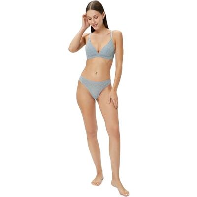 Koton Dames Regular Waist Lacy String Slipje Slips, Blauw(642), S Koton Dames Regular Waist Lacy String Slipje Slips, Blauw(642), S
