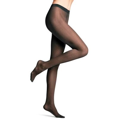 FALKE Dames Panty Lullaby 20 DEN W Ti transparent gedessineerd 1 paar, Zwart Black 3009, S FALKE Dames Panty Lullaby 20 DEN W Ti transparent gedessineerd 1 paar, Zwart Black 3009, S