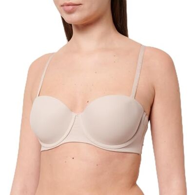 Tommy Hilfiger Dames Strapless UW0UW0UW05378, Strapless, Beige, 80B, Beige (Evenwichtig Beige), B Tommy Hilfiger Dames Strapless UW0UW0UW05378, Strapless, Beige, 80B, Beige (Evenwichtig Beige), B
