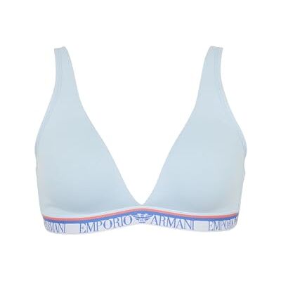 Giorgio Armani Vrouw Logo Band Gewatteerde Driehoek BH Blauw M, Lichtblauw, M Giorgio Armani Vrouw Logo Band Gewatteerde Driehoek BH Blauw M, Lichtblauw, M