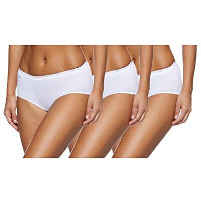 Sloggi Dames Basic+ Midi Brief 3 Pack, Wit, 38 Sloggi Dames Basic+ Midi Brief 3 Pack, Wit, 38
