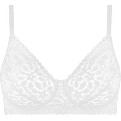 Nur Die Daily Lace zonder beugel, verleidelijke kanten beha met brede bandjes, brede band onder de borst, beugelloze bustier, beha voor dames Nur Die Daily Lace zonder beugel, verleidelijke kanten beha met brede bandjes, brede band onder de borst, beugelloze bustier, beha voor dames