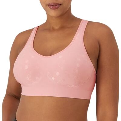 Bali Draadloze beha voor dames, Comfort Revolution, volledige dekking, beugelvrije beha voor dames, Zachte perzik Dot, S Bali Draadloze beha voor dames, Comfort Revolution, volledige dekking, beugelvrije beha voor dames, Zachte perzik Dot, S