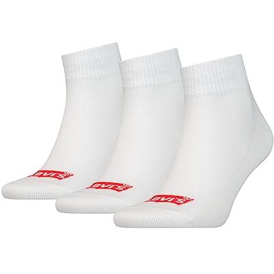 Levi's Unisex Quarter (verpakking van 3 stuks), wit, 39-42 EU Levi's Unisex Quarter (verpakking van 3 stuks), wit, 39-42 EU