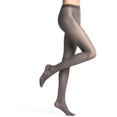 FALKE Dames Panty Slick Skin 40 DEN W Ti halfdoorzichtig gedessineerd 1 stuk, Grijs Flanell 3210, S-M FALKE Dames Panty Slick Skin 40 DEN W Ti halfdoorzichtig gedessineerd 1 stuk, Grijs Flanell 3210, S-M