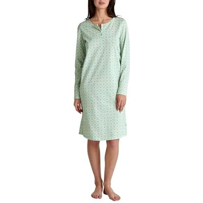 CALIDA Flower Nights nachthemd voor dames, zacht groen, regular, soft green, One size CALIDA Flower Nights nachthemd voor dames, zacht groen, regular, soft green, One size