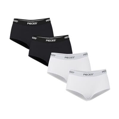 PIECES Dames Pclogo Lady 4 Pack Solid Noos Bc Pclogo Lady 4 Pack Solid Noos Bc (4 stuks), Meerkleurig, M PIECES Dames Pclogo Lady 4 Pack Solid Noos Bc Pclogo Lady 4 Pack Solid Noos Bc (4 stuks), Meerkleurig, M