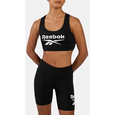 Reebok Dames Monroe Scoop Neck Big Logo Bra Top Bustier Reebok Dames Monroe Scoop Neck Big Logo Bra Top Bustier