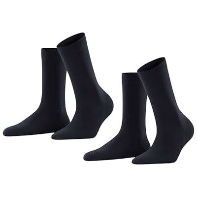 FALKE Dames Sokken Softmerino 2-Pack W SO Wol Katoen eenkleurig Multipack 2 Paar, Blauw (Dark Navy 6379), 35-36 FALKE Dames Sokken Softmerino 2-Pack W SO Wol Katoen eenkleurig Multipack 2 Paar, Blauw (Dark Navy 6379), 35-36