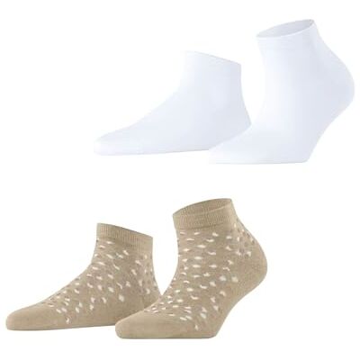 ESPRIT Dames Sokken Eclipse Dots Multipack W Sn katoen gedessineerd 2 paar, Veelkleurig Sand Melange White 0040, 35-38 ESPRIT Dames Sokken Eclipse Dots Multipack W Sn katoen gedessineerd 2 paar, Veelkleurig Sand Melange White 0040, 35-38