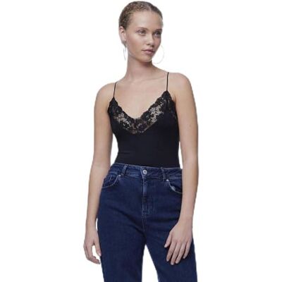 PIECES Dames Pckornelie Strap Bodystocking Noos Body, zwart, S PIECES Dames Pckornelie Strap Bodystocking Noos Body, zwart, S