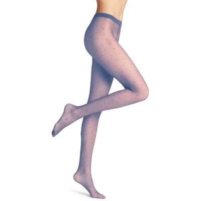 FALKE Dames Panty Dot 15 DEN W Ti sheer gedessineerd 1 paar, Blauw Smoky Blue 6483, S FALKE Dames Panty Dot 15 DEN W Ti sheer gedessineerd 1 paar, Blauw Smoky Blue 6483, S