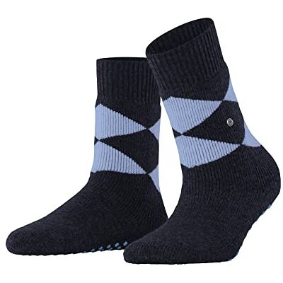 Burlington Stopper sokken Cosy Argyle W Hp wol Noppen op de zool 1 paar, Blauw Midnight 6414, 36-41 Burlington Stopper sokken Cosy Argyle W Hp wol Noppen op de zool 1 paar, Blauw Midnight 6414, 36-41