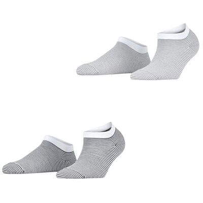 ESPRIT Dames Korte sokken Fine Stripe Multipack W Sn katoen kort gedessineerd 2 paar, Veelkleurig Black Grey 0010, 39-42 ESPRIT Dames Korte sokken Fine Stripe Multipack W Sn katoen kort gedessineerd 2 paar, Veelkleurig Black Grey 0010, 39-42