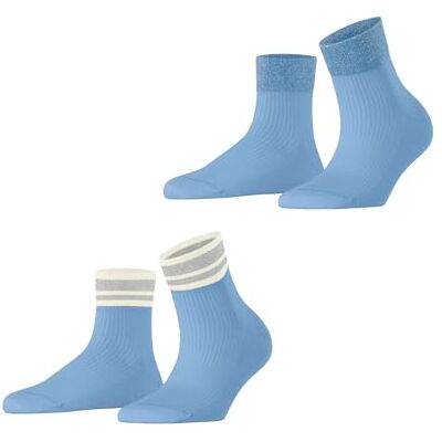 ESPRIT Dames Sokken Retro Glitter Multipack W Sso katoen gedessineerd 2 paar, Blauw Light Blue 6541, 35-38 ESPRIT Dames Sokken Retro Glitter Multipack W Sso katoen gedessineerd 2 paar, Blauw Light Blue 6541, 35-38
