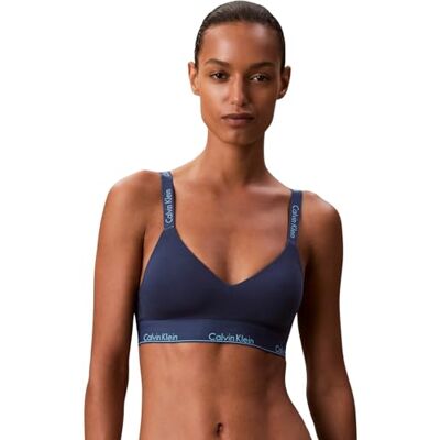 Calvin LGHTLY Gevoerde Bralette LV00QF8504 Bralette, Blauw (Donker Denim), S, Blauw (Donker Denim), S Calvin LGHTLY Gevoerde Bralette LV00QF8504 Bralette, Blauw (Donker Denim), S, Blauw (Donker Denim), S