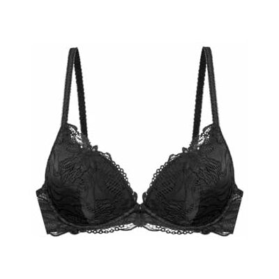 DORINA Angie-Plunge Angie Plunge Plunge BH Elegant Kant, Afneembare Pads, Beugelondersteuning, Zwart, Zwart, 90D DORINA Angie-Plunge Angie Plunge Plunge BH Elegant Kant, Afneembare Pads, Beugelondersteuning, Zwart, Zwart, 90D