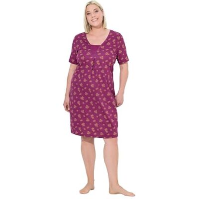 Ulla Popken gs1 data protected company 4069787000005 Dames nachthemd, gestreept/bloemen, V-hals, Nightgown Halve Mouwen, Fuchsia Pink, 50, Fuchsia pink., 50 Ulla Popken gs1 data protected company 4069787000005 Dames nachthemd, gestreept/bloemen, V-hals, Nightgown Halve Mouwen, Fuchsia Pink, 50, Fuchsia pink., 50