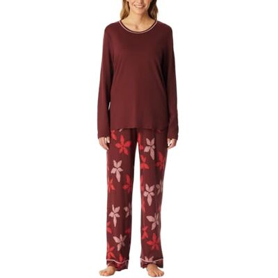 Schiesser Damespyjamaset, lang, katoen, modal-nightwear, bordeauxrood, 36, Bourgondië_181237, 36 Schiesser Damespyjamaset, lang, katoen, modal-nightwear, bordeauxrood, 36, Bourgondië_181237, 36