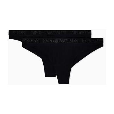 Giorgio Armani Braziliaanse slips voor dames, Zwart/Zwart, M Giorgio Armani Braziliaanse slips voor dames, Zwart/Zwart, M