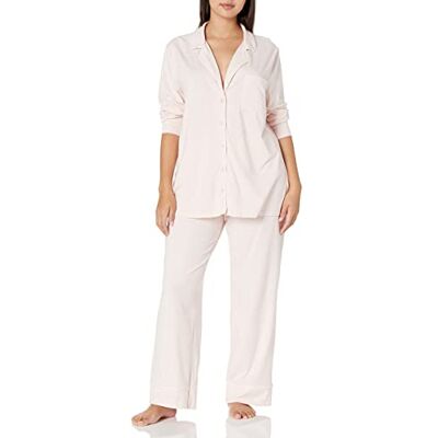 Amazon Essentials Women's Pyjamaset met lange mouwen van katoenmodal en met lange broek (verkrijgbaar in grote maten), Lichtroze, XXL Grote maten Amazon Essentials Women's Pyjamaset met lange mouwen van katoenmodal en met lange broek (verkrijgbaar in grote maten), Lichtroze, XXL Grote maten