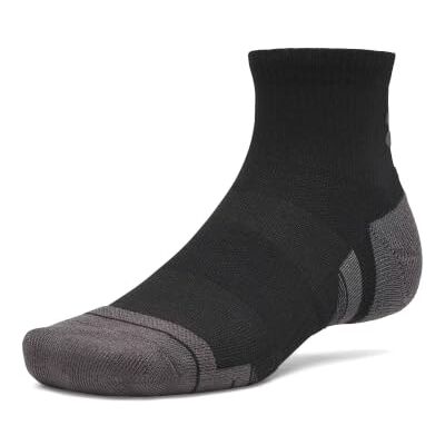 UNDER ARMOUR Nieuw UA Perf Tech 3pk Qtr Mid Sokken Ultimate Black/Ultimate Black/Jet Grey Maat: XL UNDER ARMOUR Nieuw UA Perf Tech 3pk Qtr Mid Sokken Ultimate Black/Ultimate Black/Jet Grey Maat: XL