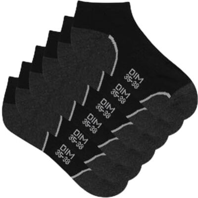 DIM Korte sokken Sport Impact licht, dames, 3 stuks, zwart/grijs hakpunt, 39-42 EU DIM Korte sokken Sport Impact licht, dames, 3 stuks, zwart/grijs hakpunt, 39-42 EU