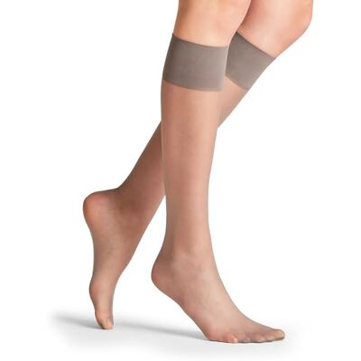 FALKE Dames Pure Matt 20 Den W Kh transparante Einfarbig kniekousen, grijs ijzer 3274, 35-38 FALKE Dames Pure Matt 20 Den W Kh transparante Einfarbig kniekousen, grijs ijzer 3274, 35-38